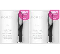 FOREO ISSA Hybrid Wave Brush Head, Medium Silicone and PBT Polymer Bristles, 6 Months, Durable, Replaceable, Black (Pack of 2)