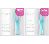 FOREO ISSA Hybrid Wave Brush Head, Medium Silicone & PBT Polymer Bristles, 6 Months Durable, Replaceable, Mint (Pack of 2)
