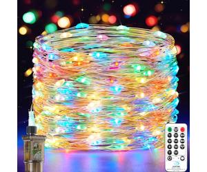 Forepin 18M 150LED Fairy Lights Plug in, Outdoor Fairy Lights Mains Powered Waterproof String Light with Remote Timer, Christmas Tree Lights for Outside Indoor Garden Bedroom Party Camping
