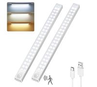 Forepin 30CM 88LED Cupboard Kitchen Lights Motion Sensor Lights Indoor USB 2000mAh Battery Under Cabinet Kitchen Lights 2Pack