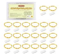 Forepin Fairy Lights, 20 Pack Battery Operated Fairy Lights, 1M Warm White String Lights Battery Powered Waterproof Copper Wire Lights for Indoor Bedroom Wedding Party Christmas Decoration