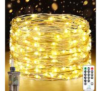Forepin Fairy Lights Mains Powered, 18M 150LED Fairy Lights Plug in Outdoor Waterproof String Light with Remote Timer, Christmas Lights Indoor for Outside Garden Tree Party Wedding Decorations