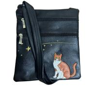 Fores Collection Cat Appliqué Crossbody Bag - Black With Ginger Cat