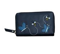 Fores Collection Embroidered Bee & Butterflies Ladies Purse - Black