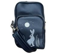 Fores Collection Moonlit Warren 3-Zip Crossbody Bag - Rabbit & Moon Appliqué - - Dark Blue