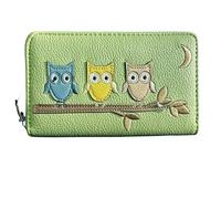 Fores Collection Owl Design Concertina Zip Around Purse - Mint