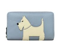 Fores Collection Scottie Dog Zip Around Purse - Women’s Faux Leather Concertina Wallet - Blue