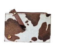 Fores collection Women's Cow Print Coin & Card Purse in Brown Fores collection Brown One Size