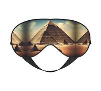 FoRes Sleep Masks Silky Dreaming of The Pyramids of Khufu Eye Cover Soft Satin Blindfold Elastic for Women Man Travel Nap - Silent Night Stars, Black