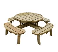 Forest Circular Wooden Garden Picnic Table 6'x6' (1.8x1.8m)