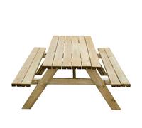 Forest Garden Rectangular Picnic Table - Large, Brown