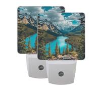 Forest and Lake Night Light 2 Pack Plug in Wall with Dusk to Dawn Sensor Led Lamp for Women Men Night Lights Plug in Wall Decor for Bedroom Kitchen Corridor, 0.5W