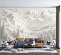 Forest and Mountain Landscapes Photo Wallpaper -200×150 Cm Non-Woven Premium Fleece Wall Mural, 3D Paper Art Relief Style Bedroom Living Room Decoration Poster