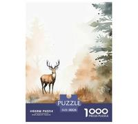 Forest And Stag Jigsaw Puzzles Puzzles for Adults Kids. 1000 Pieces Whimsical Challenge Toy Educational Game Home Decoration for Educational Games Gifts 38x26cm/1000pcs