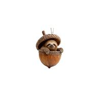 Forest Animal Acorn Ornaments 10cm 2D Acrylic Cozy Forest Christmas Ornaments Decoration Flat Christmas Tree Pendant (Sloth)