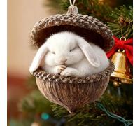 Forest Animal Acorn Ornaments, 10cm/4 In Acorn Animal Christmas Decorations, Cute Animals in Pine Cone Hanging Decoration, Cozy Forest Christmas Ornaments, for Nature Lovers Gifts (F)