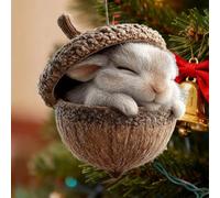 Forest Animal Acorn Ornaments, 10cm/4 In Acorn Animal Christmas Decorations, Cute Animals in Pine Cone Hanging Decoration, Cozy Forest Christmas Ornaments, for Nature Lovers Gifts (C)