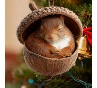 Forest Animal Acorn Ornaments, 10cm/4 In Acorn Animal Christmas Decorations, Cute Animals in Pine Cone Hanging Decoration, Cozy Forest Christmas Ornaments, for Nature Lovers Gifts (B)