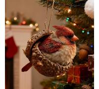 Forest Animal Acorn Ornaments, 2026 New Cozy Forest Christmas Ornaments, 2D Animal Pattern Acrylic Ornaments Rustic Nature-Themed Home Decor Rustic Nature Themed Christmas Decorations (A)