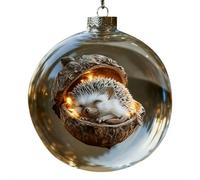 Forest Animal Acorn Ornaments,2026 Wildlife Wonders Collection Crystal Glass Ornament,Cozy Forest Christmas Hangning Ornaments,Pine Cone Animal Clear Plastic Xmas Balls,for Christmas Tree Home Decor