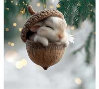 Forest Animal Acorn Ornaments, 2D Acrylic Cute ForestAnimal Christmas Trees Hanging Decorations, 2026 New Pine Cone Animal Decoration, Cozy Forest Christmas Ornaments, Rustic Nature-Themed Home Decor