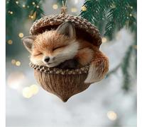 Forest Animal Acorn Ornaments, 2D Acrylic Cute ForestAnimal Christmas Trees Hanging Decorations, 2026 New Pine Cone Animal Decoration, Cozy Forest Christmas Ornaments, Rustic Nature-Themed Home Decor