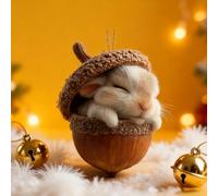 Forest Animal Acorn Ornaments Acorn Dreams Cozy Forest Christmas Animal Ornaments, 2D Woodland Creatures Christmas Ornament, Xmas Holiday Decorations Acrylic Hanging Décor(B)