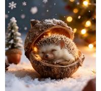 Forest Animal Acorn Ornaments Acorn Dreams Cozy Forest Christmas Animal Ornaments, 2D Woodland Creatures Christmas Ornament, Xmas Holiday Decorations Acrylic Hanging Décor(D)