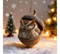 Forest Animal Acorn Ornaments Acorn Dreams Cozy Forest Christmas Animal Ornaments, 2D Woodland Creatures Christmas Ornament, Xmas Holiday Decorations Acrylic Hanging Décor(F)