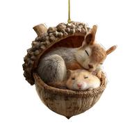 Forest Animal Acorn Ornaments Christmas Tree Decorations Adorable Acrylic 2D Animal Hanging Decorations for Xmas Tree Car Home Decor Gifts For Men Women