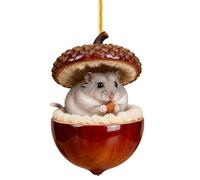 Forest Animal Acorn Ornaments Christmas Tree Decorations Adorable Acrylic 2D Animal Hanging Decorations for Xmas Tree Car Home Decor Gifts For Men Women