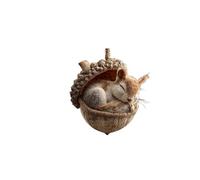 Forest Animal Acorn Ornaments Cozy Forest Christmas Ornaments, 10 cm 2D Acrylic Flat Woodland Pendant with Sleeping Forest Animals, Xmas Tree Hanging Decorations (Squirrel)