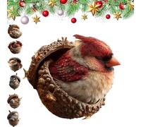 Forest Animal Acorn Ornaments, Cozy Forest Christmas Ornaments, 2026 New Acorn Animal Ornament, 2d Cozy Woodland Friends Acornornament for Home & Party Décor (Cardinal)