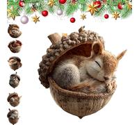 Forest Animal Acorn Ornaments, Cozy Forest Christmas Ornaments, 2026 New Acorn Animal Ornament, 2d Cozy Woodland Friends Acornornament for Home & Party Décor (Squirrel)