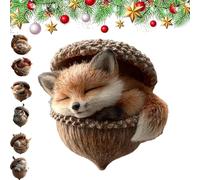 Forest Animal Acorn Ornaments, Cozy Forest Christmas Ornaments, 2026 New Acorn Animal Ornament, 2d Cozy Woodland Friends Acornornament for Home & Party Décor (Fox)