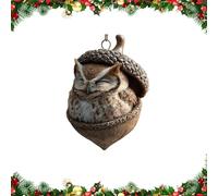 Forest Animal Acorn Ornaments - Cozy Forest Christmas Ornaments, 2026 New Pine Cone Animals Decoration, 2D Flat Acrylic Lovely Sleeping Animal Ornaments for Christmas Trees Hanging (B)