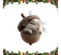 Forest Animal Acorn Ornaments - Cozy Forest Christmas Ornaments, 2026 New Pine Cone Animals Decoration, 2D Flat Acrylic Lovely Sleeping Animal Ornaments for Christmas Trees Hanging (A)