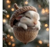 Forest Animal Acorn Ornaments, Cozy Forest Christmas Ornaments, 2026 Pine Cone Animal Decoration, Woodland Creature Figurine, Acrylic Hanging Ornament Home Party Décor (M1)