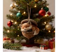 Forest Animal Acorn Ornaments - Cozy Forest Christmas Ornaments, 2D Acrylic Hanging Woodland Ornament, Woodland Creature Figurine, Nature-Themed Home Decor for Animal Lovers (Brown-A)