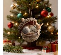 Forest Animal Acorn Ornaments - Cozy Forest Christmas Ornaments, 2D Acrylic Hanging Woodland Ornament, Woodland Creature Figurine, Nature-Themed Home Decor for Animal Lovers (Brown-D)