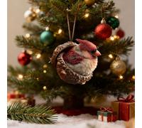 Forest Animal Acorn Ornaments - Cozy Forest Christmas Ornaments, 2D Acrylic Hanging Woodland Ornament, Woodland Creature Figurine, Nature-Themed Home Decor for Animal Lovers (Brown-E)