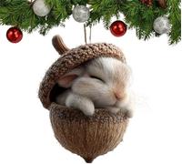 Forest Animal Acorn Ornaments - Cozy Forest Christmas Ornaments, 2D Acrylic Hanging Woodland Ornament, Woodland Creature Figurine, Nature-Themed Home Decor for Animal Lovers (E#)