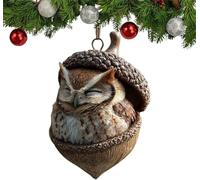 Forest Animal Acorn Ornaments Cozy Forest Christmas Ornaments 2D Acrylic Hanging Woodland Ornament, Woodland Creature Figurine, Nature-Themed Home Decor for Animal Lovers (Owl)