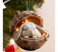 Forest Animal Acorn Ornaments - Cozy Forest Christmas Ornaments, 2D Flat Acrylic Forests Animal Acorn Figures, Cute Animals Christmas Trees Hanging Decorations, Animals Lovers Gifts (A)