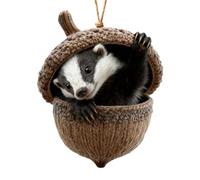 Forest Animal Acorn Ornaments Cozy Forest Christmas Ornaments, Christmas Crafts Lovely Sleeping Animal Acrylic Christmas Hanging Trees Decorations Home Decor Rustic Nature Themed (F)