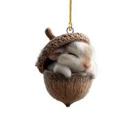 Forest Animal Acorn Ornaments Cozy Forest Christmas Ornaments, Lovely Sleeping Animal Acrylic Christmas Hanging Trees Hanging Decorations Home Decor Rustic Nature Themed (Rabbit)