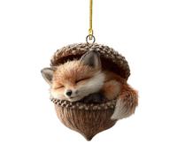 Forest Animal Acorn Ornaments Cozy Forest Christmas Ornaments, Lovely Sleeping Animal Acrylic Christmas Hanging Trees Hanging Decorations Home Decor Rustic Christmas Decor
