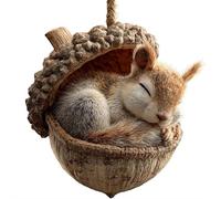 Forest Animal Acorn Ornaments - Cozy Forest Christmas Ornaments,Woodland Friends Acorn Ornament, Cozy Pine Acrylic 2D Xmas Tree Decor, Hedgehog Figurine Decorative Home Party Décor