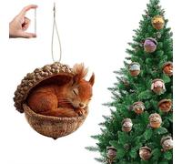 Forest Animal Acorn Ornaments - Cozy Forest Woodland Christmas Ornaments for Christmas Tree, Squirrel Pine Cone Animal Decor,Acrylic 2D A nimal Shapes Holiday Decorations Set for Home Decor