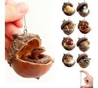 Forest Animal Acorn Ornaments, Sleeping Animal Christmas Tree Ornaments, Cozy Forest Pine Cone OrnamentsAnimal 2D Acrylic Hanging Ornament, Rustic Nature-Themed Farm Home Decor, Animals Lovers Gift
